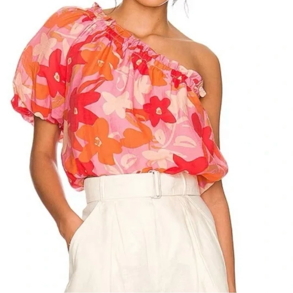 Floral One-Shoulder Top - ASTR